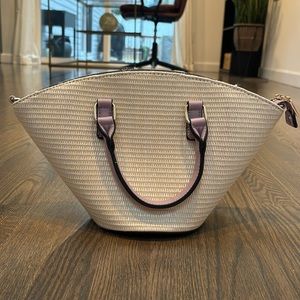 Lavender and tan purse